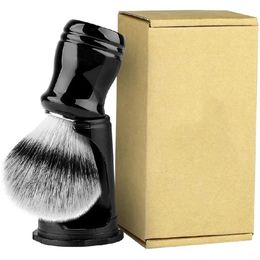 Shaving Foam 22mm Synthetic Badger Shaving Brush with Black Holder Stand 2IN1 Resin Handle Foam Brush Set for Men Close Wet Shave 230725