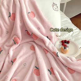 Blanket INS Milk Fleece Blanket Soft Portable Nap Shawl Air Conditioning Blanketsfor Travel Office Warm Fluffy Sofa Bed Cover 230725