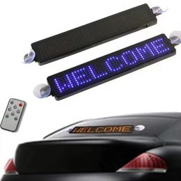 LED Display 23x5CM 12V Car LED Display Programmable Message Moving Scrolling LED Sign Board Window Screen Wireless Remote Control Signage 230725