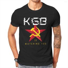 Men's T Shirts KGB Vladimir Lenin Novelty Cotton Tee Short Sleeve Soviet Red Star USSR Crew Neck Clothing Birthday Gift
