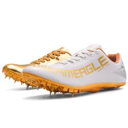 Safety Shoes Men Track and Field Speed Shoes Spikes Running Sprint Sneakers Light Weight Soft Professional Athletic Long Jump Sport Shoes 230726