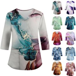 Women's T Shirts Fashion Printed Work Uniform With Pocket T-Shirt Short Sleeve Top Casual Aesthetic Tops For Women 2023 Ropas Para Mujer