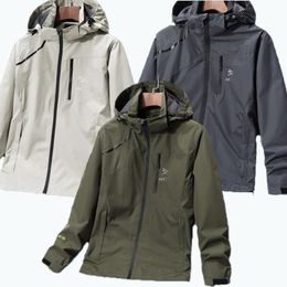 Waterproof Jackets Men's Arc Hooded Windbreaker Jackets Outdoor Sports Jacket Designer Coats Autumn 2023 5XL