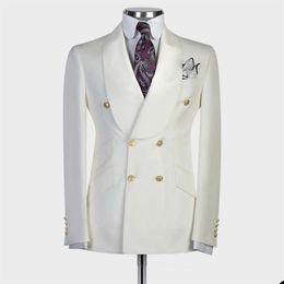 Shawl Lapel Business Tuxedos Mens Pants Suits Double Brested Groom Wedding Prom Party Blazer Overcoat With Pants2729