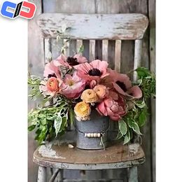 Sculptures Diamant Painting 100% Full Square/round Drill 5d Diy Diamond Painting "flower Chair" Diamond Embroidery Cross 3d Decor