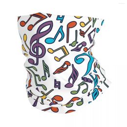 Scarves Musical Pattern With Notes Note Bandana Neck Gaiter Colourful Balaclavas Magic Scarf Warm Headband Running For Men