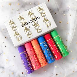 Lipstick 6Pcs Lot Magic Spotting Fashion Style Colour Long Lasting Lip Liner Tube Butterfly Makeup Cosmetics 230725