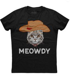 Men's T Shirts Meowdy Mashup Between Meow And Howdy Mens Short O-Neck Cotton Shirt Men Casual Sleeve Tees Tops Streetwear