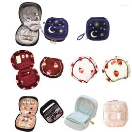 Jewelry Pouches Portable Mini Organizer Display Multifunctional Embroidered Travel Bag For Earrings Necklace Ring Storage Cute Box Case