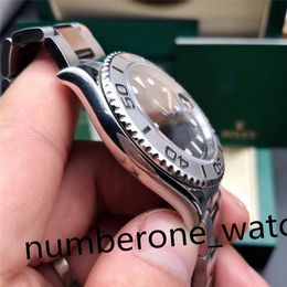 With Box Paper Mens Watches Sapphire 116622 40mm Grey Dial Mechanical Big Magnifier Calendar Silver Stainless Steel Bracelet Luxury Watch Waterproof Wristwatch
