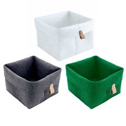 Storage Baskets Felt Storage Living Cloth Gray Basket Storage Box Felt Room Bedroom 1pc Table Black Basket Sundries Tea Socks