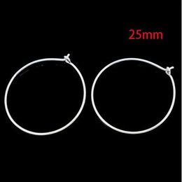 mic 1000pcs silver plated wine glass charms wire hoops 25mm Jewellery diy Jewellery findings components 219Q