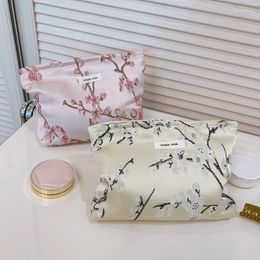 Cosmetic Bags Make Up Organizer Clutch Bag Flower Print Wash Women Travel Pouch Beauty Storage Cases