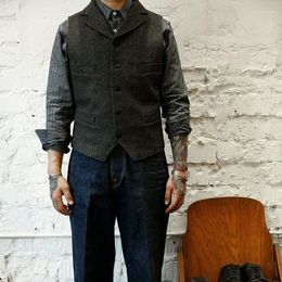 Men's Vests Suit Vest Single Breasted Woollen Blended Mens Denim Jeans Waistcoat Jacket Slim Fit Casual Formal Business B03