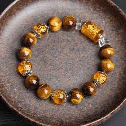 Bangle BOEYCJR The God of wealth Tiger Eyes Stone Beads Bangles Bracelets Jewellery Lucky Energy Couple Bracelet for Women or Men 230726