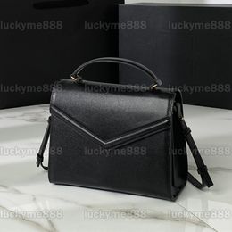 10A Mirror Quality Designers Small Cassandra Flap Bag 24cm Womens Real Leather Black Purse Luxurys Handle Handbags Crossbody Shoulder Strap Bag With Box