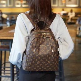 Simple fashion Europe and the United States retro letters printed ladies soft leather backpacks 0731