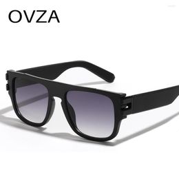 Sunglasses OVZA 2023 Fashion Large Men's Gradient Sunglass Womens Punk Style Gafas De Sol Mujer S0029