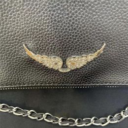 Zadig Voltaire Bag Pochette Rock Swing Your Wings Shoulder Designer Real Leather Sling Chain Flap Clutch Side Cross Body