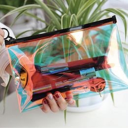 Fashion Laser Travel Cosmetic Bag Transparent Big Makeup Bag Toiletry Brush Bags Organiser Necessary Case Wash Make Up Box