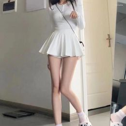 Skirts Fashion White Black Skirt Women Shorts Spring Summer High Waist Girl Miniskirt Sexy A-line Pleated