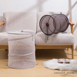 Storage Baskets Laundry Basket Dirty Clothes Large Storage Basket with Drawstring Foldable Fine Mesh Toys Socks Underwear Storage Net Bag R230726