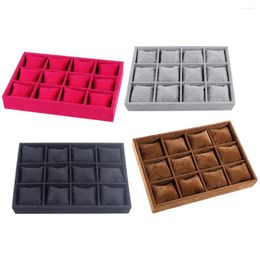 Jewellery Pouches Trays Watch Show Tray W/ 12 Grids S Showcase Display For Bracelet/Bangle/Necklace Home Use