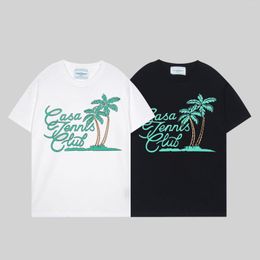 Men's T Shirts Mens Green Tree Printed T-shirt Black White Men Women Summer Style Tops Tee