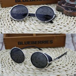 Sunglasses Classic Gothic Steampunk Women Brand Designer Vintage Round Metal Frame Sun Glasses Female Male High Quality UV400