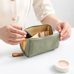 Korean Style Women's Makeup Bags Pouch 2022 New Women Cosmetic Bag Solid Colour Toiletry Bag Waterproof Makeup Organiser Case