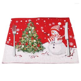 Table Mats Christmas Santa Placemat Snowman Claus Placemats Knitted Heat Resistant Farmhouse Kitchen