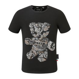 PLEIN BEAR T SHIRT Mens Designer Tshirts Brand Clothing Rhinestone PP Skulls Men T-SHIRT ROUND NECK SS SKULL Hip Hop Tshirt Top Tees 16546