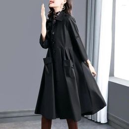 Women's Trench Coats Long Windbreaker Autumn Temperament Age Reduction High-End Middle-Aged Mother Coat Female Spring Jacket B02