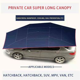 Car Sunshade Roof Sunscreen Heat Insulation Hail Proof Leaves Outdoor Parking Sunshade Mobile Garage Automatic Car Umbrella Fold H2542