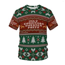 Men's T Shirts Harajuku T-shirts Christmas Pattern Funny Luxury Oversized T-shirt Casual Sportswear Street 2023 Short Sleeve