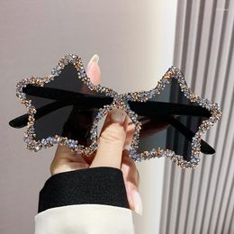 Sunglasses 2023 Frameless Personalized Ocean Candy Tone With Hand Inlaid Diamonds And Powder Spreading Fashion UV400