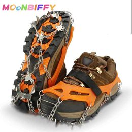 Safety Shoes Ice Gripper Spike for Shoes Anti Slip Climbing Snow Spikes Crampons Cleats Chain Claws Grips Boots Cover 230726