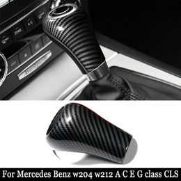 For Mercedes-Benz w204 w212 Carbon Fibre Interior Gear Shift Cover car stickers and decals styling For A C E G class CLS accessori2896