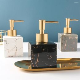 Liquid Soap Dispenser 280ml Ceramic Marble Pattern Square Shampoo Bottles Bathroom Shower Gel Hand Washing Empty Refill Sub-bottle