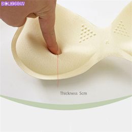 Breast Pad 2PC Women Latex Bra Pads Water Drop Shape Removable Breathable Push Up Cups Inserts Breast Cushion Swimsuit Bikini For Woman 5cm 230726