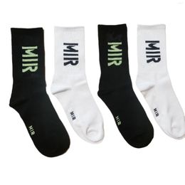 Men's Socks Men Cotton Sport Male Letter Street Leisure Personalised Skateboarding Trend Retro Mid Length