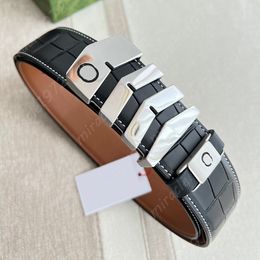 Fashion Gold Belt Mens Designer Belts Genuine Leather Waistband Luxury Silver Buckle Alligator Waistbands For Women Width 38mm With Box New