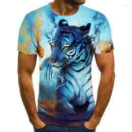 Men's T Shirts Summer Women's Casual T-shirt Fashion 3D Animal Print Young Handsome Crew Neck Short Sleeved Top Tee