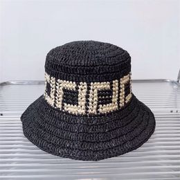 Designer Straw Hats Fashion Casual Bucket Hat Hand Woven Beach Cap High Quality 2 Style Letter Brand Casquette Men Women Caps