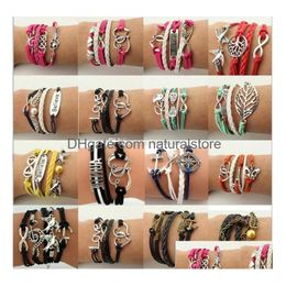 Charm Bracelets Mtilayer Wrap Bracelet Inspired Tree Of Life Love Heart Believe Infinity For Women Kids Fashion Jewelry Drop Delivery Dhhlb