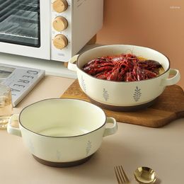 Bowls Xujia Japanese Style Double Ear Large Bowl Soup Noodles Household 2023 Anti Scalding Lamian Noo