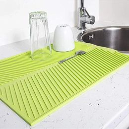 Table Mats Silicone Dish Drying Mat Heat Resistant Draining Tableware Dishwaser Anti Slip Dishes Drain Kitchen Accessories
