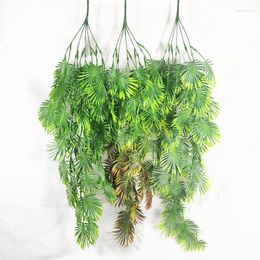 Decorative Flowers 78Cm Hanging Simulated Flower Plant Sunflower Leaf Decoration Fake Wall Creeper Vine Green