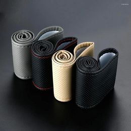 Steering Wheel Covers Car Braid Cover Needles And Thread Artificial Leather Suite DIY Texture Soft Auto Accessories