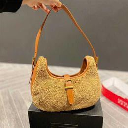 Shopping Bags Ysbag Loulou Lamb Wool Shoulder Handbag Winter Plush Tote Bag Designer Women Handle Dinner bag Purse 220929
